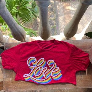 Red Love Graphic Crop Top